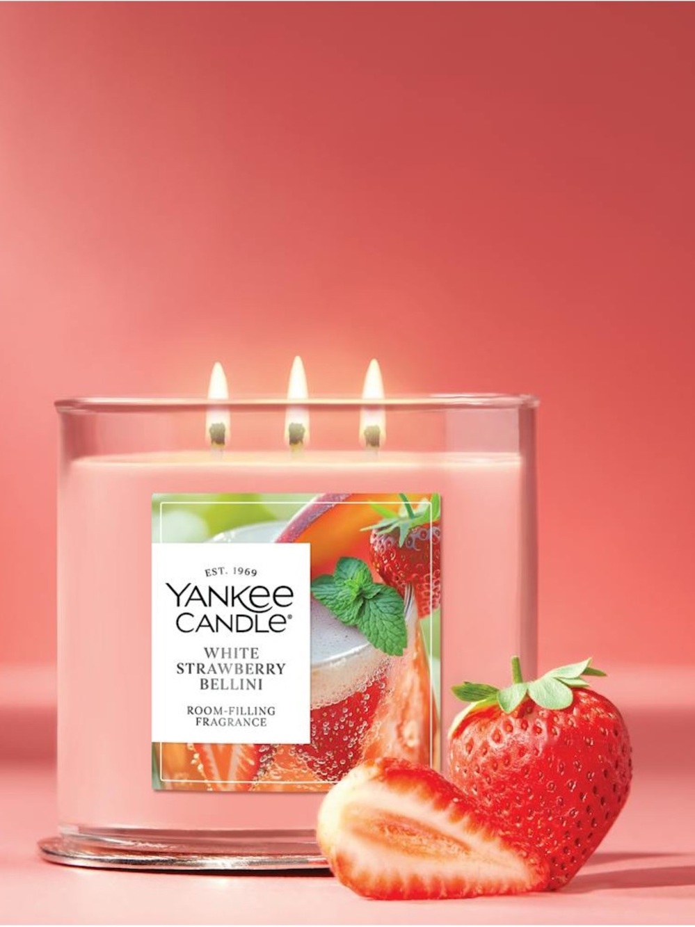 Yankee Candle White Strawberry Bellini 3-Wick Candle